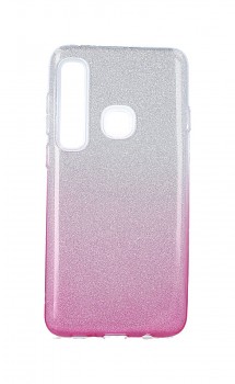 Zadní silikonový kryt na Samsung A9 glitter stříbrno-růžový 