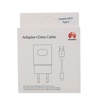 Originální rychlonabíječka Huawei AP32 včetně USB-C datového kabelu bílá 2A 18W