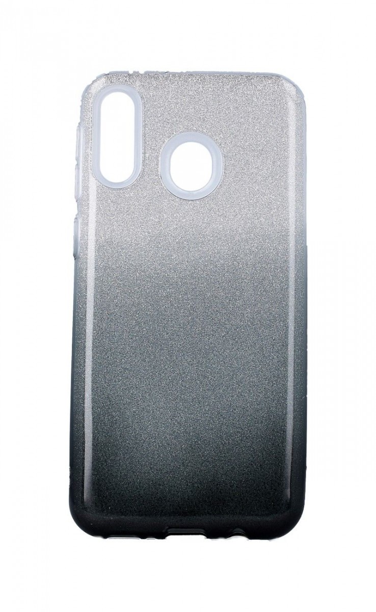 Kryt TopQ Samsung M20 glitter stříbrno-černý 40527 (pouzdro neboli obal na mobil Samsung M20)
