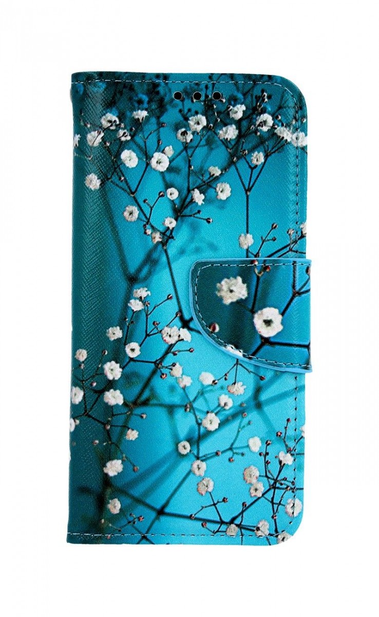 Pouzdro TopQ Samsung A40 knížkové Modré s květy 41043 (kryt neboli obal na mobil Samsung A40)