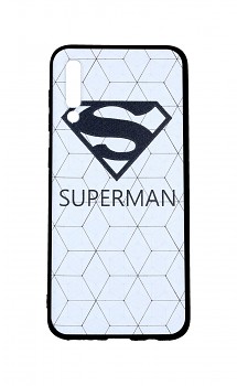 Zadní 3D silikonový kryt na Samsung A50 Bílý Superman