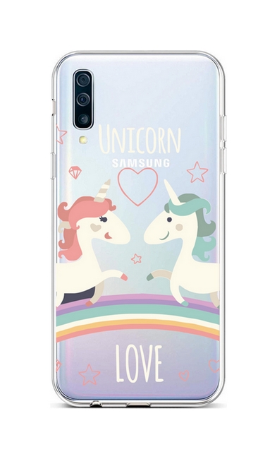 Zadní silikonový kryt na Samsung A50 Unicorn Love