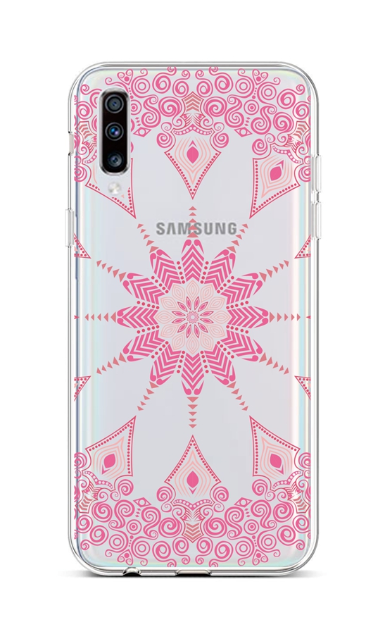 Kryt TopQ Samsung A70 silikon Pink Mandala 42015 (pouzdro neboli obal na mobil Samsung A70)