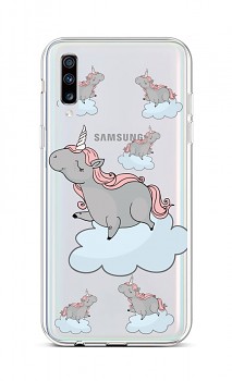 Zadní silikonový kryt na Samsung A70 Grey Unicorns
