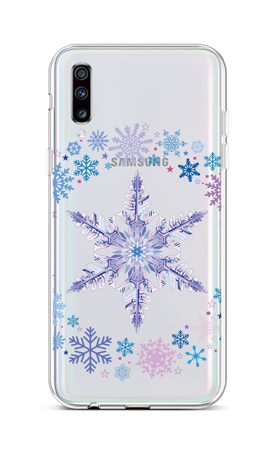 Zadní silikonový kryt na Samsung A70 Snowflake