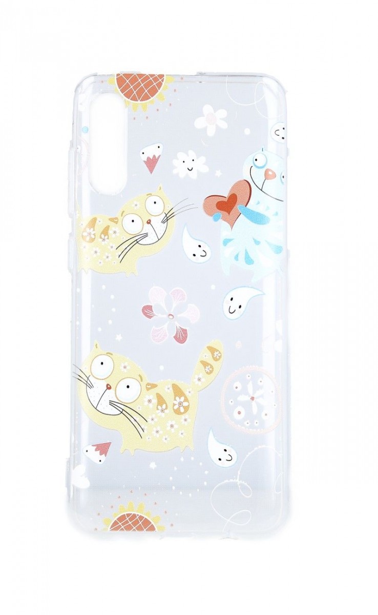 Levně Kryt TopQ Samsung A70 silikon Happy Cats 42579 (pouzdro neboli obal na mobil Samsung A70)