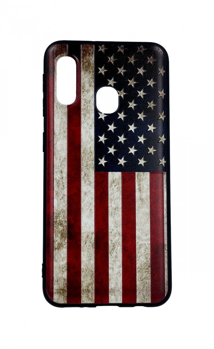 Levně Kryt TopQ Samsung A20e 3D silikon Amerika 42782 (pouzdro neboli obal na mobil Samsung A20e)