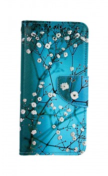 Knížkové pouzdro na Samsung A20e Modré s květy