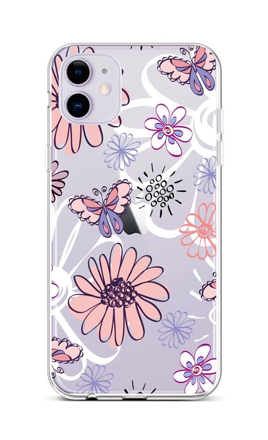 Kryt TopQ iPhone 11 silikon Flowers 44215 (pouzdro neboli obal na mobil iPhone 11)