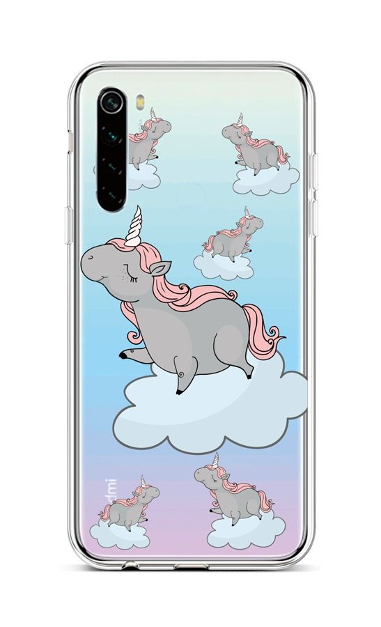 Levně Kryt TopQ Xiaomi Redmi Note 8 silikon Grey Unicorns 44525 (pouzdro neboli obal na mobil Xiaomi Redmi Note 8)
