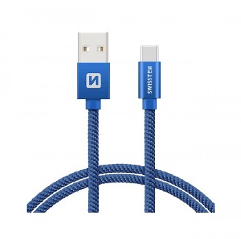 Datový kabel Swissten USB-C (Type-C) 1,2m modrý