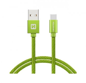 Datový kabel Swissten USB-C (Type-C) 1,2m zelený