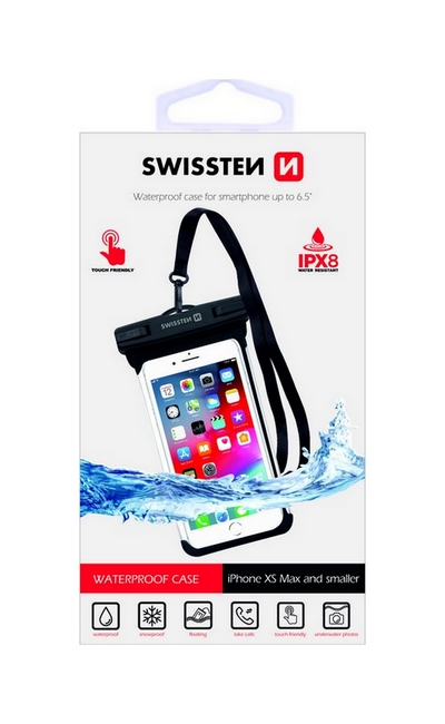 Vodotěsné pouzdro Swissten na mobil 6.5" černé 45106
