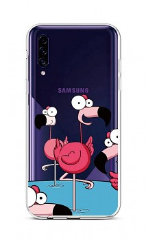 Zadní silikonový kryt na Samsung A30s Cartoon Flamingos