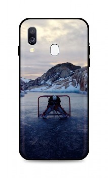 Zadní silikonový kryt DARK na Samsung A40 Hockey Goalie
