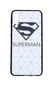 Zadní 3D silikonový kryt na Samsung A30s Bílý Superman