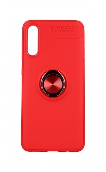Zadní silikonový kryt na Samsung A30s červený s červeným prstenem