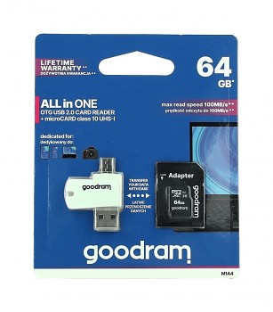 Paměťová karta GOODRAM 64GB Class 10 + čtečka micro USB