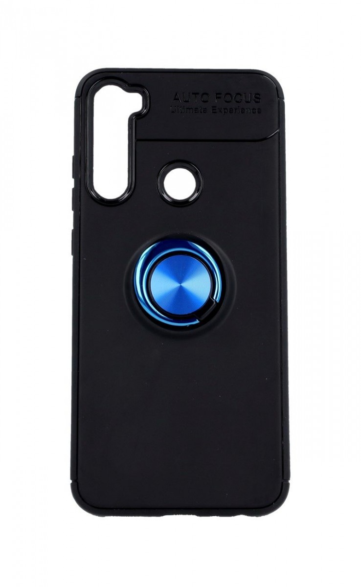 Pouzdro TopQ Xiaomi Redmi Note 8T silikon černý s modrým prstenem 47063 (kryt neboli obal na mobil Xiaomi Redmi Note 8T)