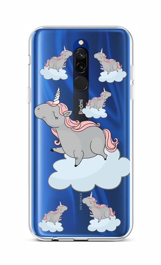 Levně Kryt TopQ Xiaomi Redmi 8 silikon Grey Unicorns 48187 (pouzdro neboli obal na mobil Xiaomi Redmi 8)