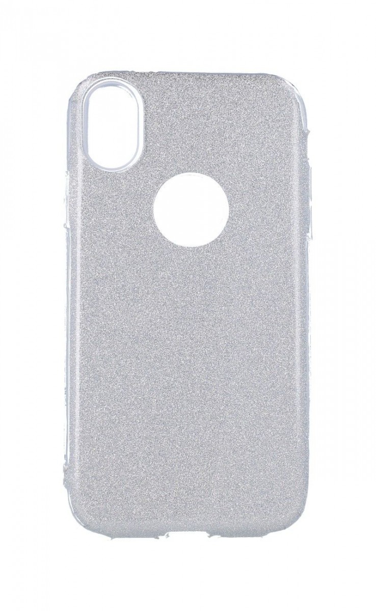 Levně Pouzdro TopQ iPhone XS glitter stříbrné 48635 (kryt neboli obal na mobil iPhone XS)