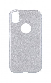 Zadní pevný kryt na iPhone XS glitter stříbrný