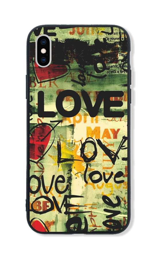 Kryt TopQ LUXURY iPhone XS pevný Love 48837 (pouzdro neboli obal na mobil iPhone XS)