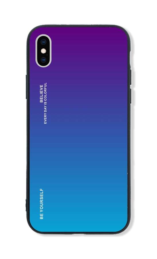 Levně Kryt TopQ LUXURY iPhone XS pevný duhový purpurový 48877 (pouzdro neboli obal na mobil iPhone XS)