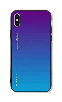 Zadní pevný kryt LUXURY na iPhone XS duhový purpurový