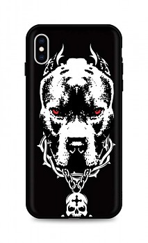 Zadní silikonový kryt DARK na iPhone XS Fighting Dog