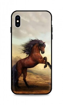 Zadní silikonový kryt DARK na iPhone XS Brown Horse