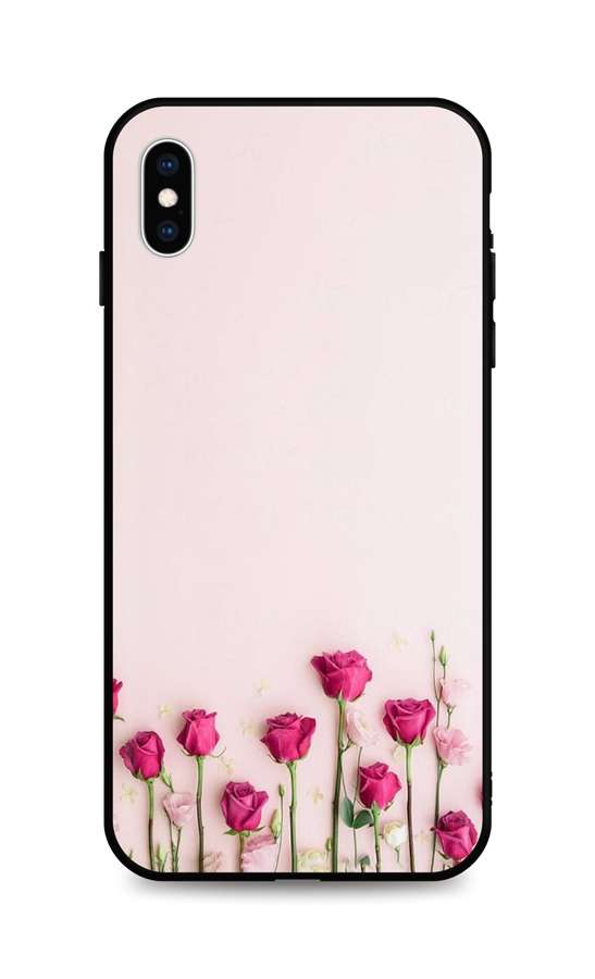 Kryt TopQ iPhone XS silikon Roses 49171 (pouzdro neboli obal na mobil iPhone XS)