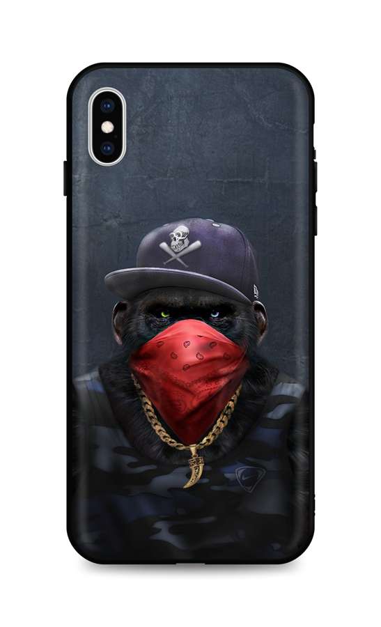 Levně Kryt TopQ iPhone XS silikon Monkey Gangster 49187 (pouzdro neboli obal na mobil iPhone XS)
