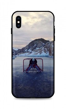 Zadní silikonový kryt DARK na iPhone XS Hockey Goalie