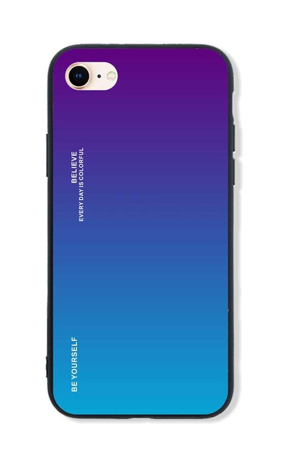 Levně Kryt TopQ LUXURY iPhone SE 2020 pevný duhový purpurový 49259 (pouzdro neboli obal na mobil iPhone SE 2020)