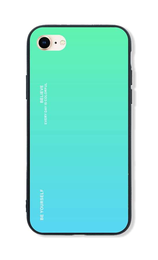 Levně Kryt TopQ LUXURY iPhone SE 2020 pevný duhový zelený 49261 (pouzdro neboli obal na mobil iPhone SE 2020)