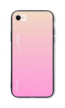 Zadní pevný kryt LUXURY na iPhone SE 2020 duhový meruňkový