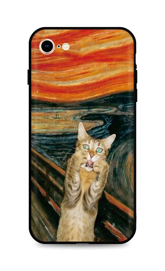 Levně Kryt TopQ iPhone SE 2020 silikon Scared Cat 49298 (pouzdro neboli obal na mobil iPhone SE 2020)