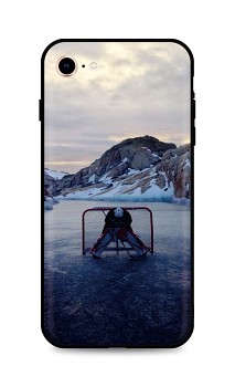 Zadní silikonový kryt DARK na iPhone SE 2020 Hockey Goalie