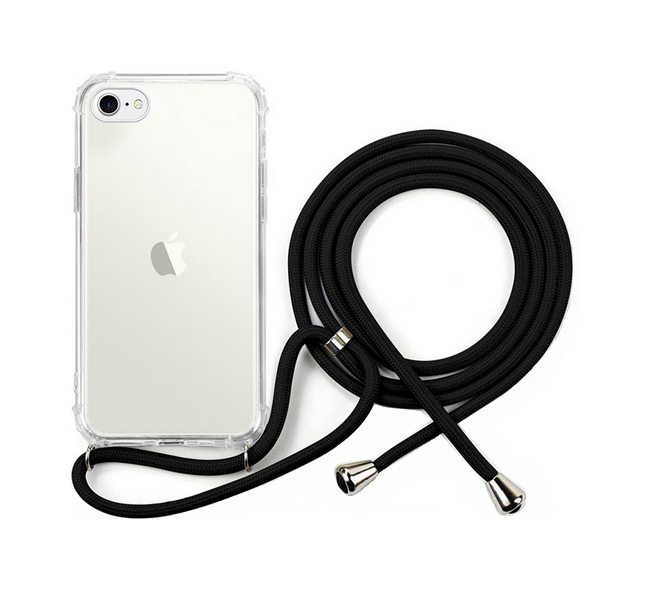 Kryt TopQ iPhone SE 2020 silikon se šňůrkou průhledný 49405 (pouzdro neboli obal na mobil iPhone SE 2020)