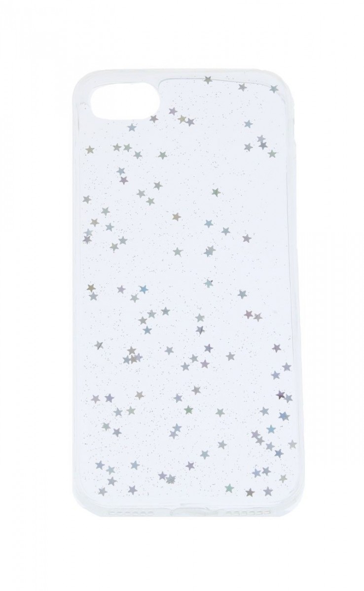 Zadní silikonový kryt na iPhone SE 2020 Glitter Star průhledný