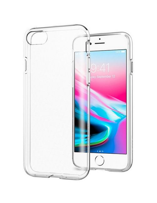 Zadní silikonový kryt Spigen Liquid Crystal na iPhone SE 2020 průhledný