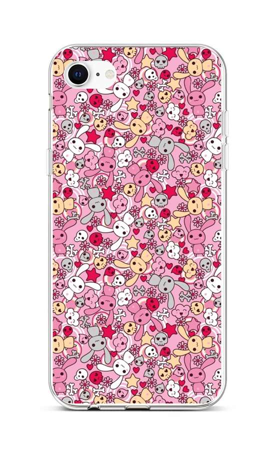 Kryt TopQ iPhone SE 2020 silikon Pink Bunnies 49557 (pouzdro neboli obal na mobil iPhone SE 2020)