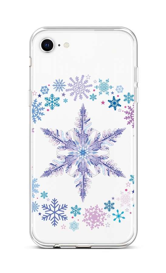 Levně Kryt TopQ iPhone SE 2020 silikon Snowflake 49571 (pouzdro neboli obal na mobil iPhone SE 2020)