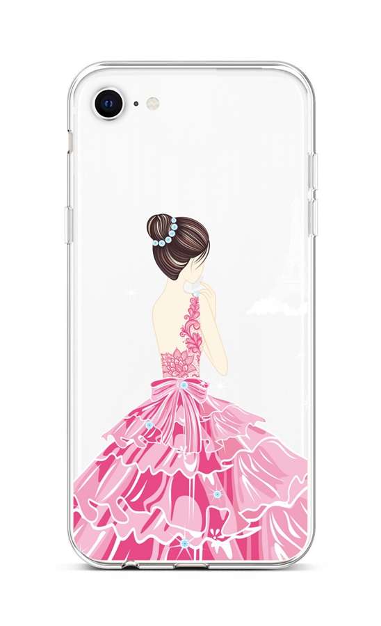 Kryt TopQ iPhone SE 2020 silikon Pink Princess 49590 (pouzdro neboli obal na mobil iPhone SE 2020)