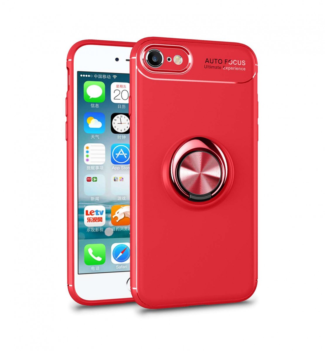 Obal Na Mobil IPhone SE 2020 TopQ Silikon erven S erven m Prstenem