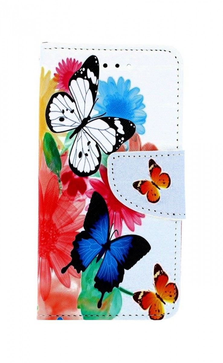 Knížkové pouzdro na iPhone SE 2020 Barevné s motýlky