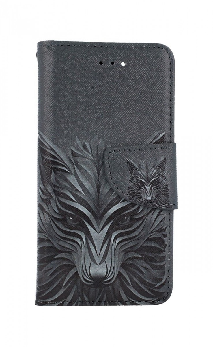 Pouzdro TopQ iPhone SE 2020 knížkové Vlk 49759 (kryt neboli obal na mobil iPhone SE 2020)