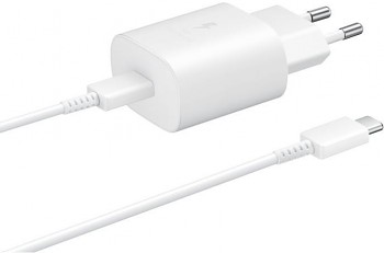 Originální rychlonabíječka Samsung EP-TA800EWE včetně datového kabelu USB-C EP-DA705BWE bílá 25W