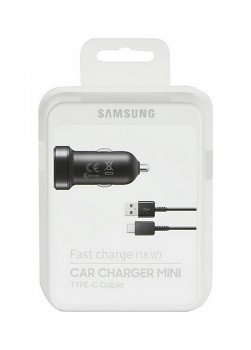 Originální rychlonabíječka do auta Samsung EP-LN930CBE včetně USB-C datového kabelu černá 18W